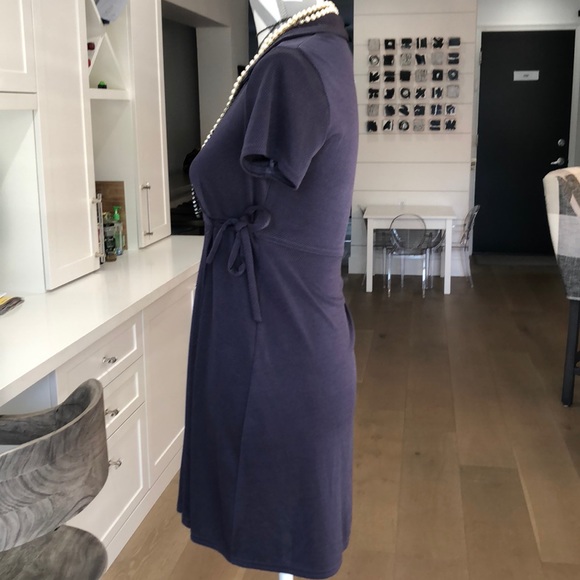 The Cutest Wrap around Dark Purple Wrap Dress - Picture 2 of 9